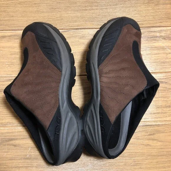Teva men brown and black leather clogs, round toe, size 10.5 TEVA Women main image 2